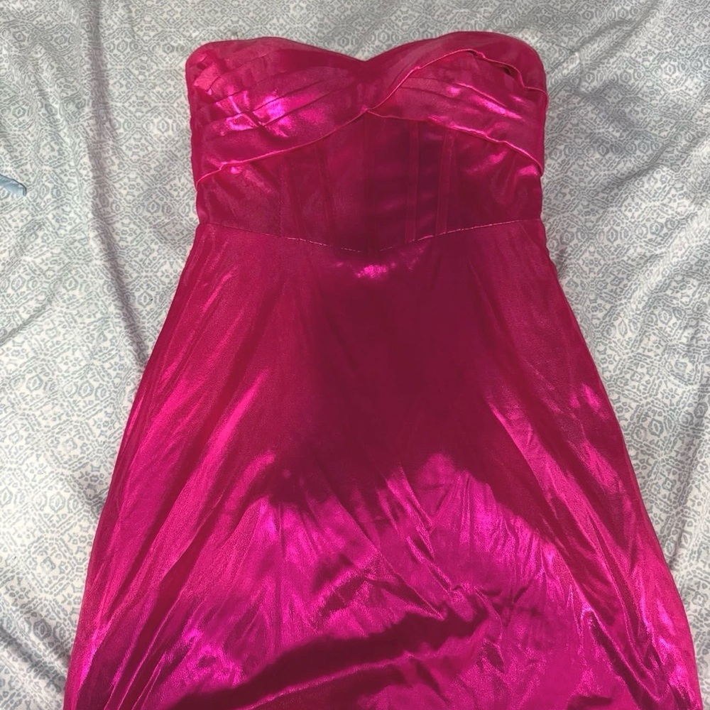 Elegant Pink Strapless Dress